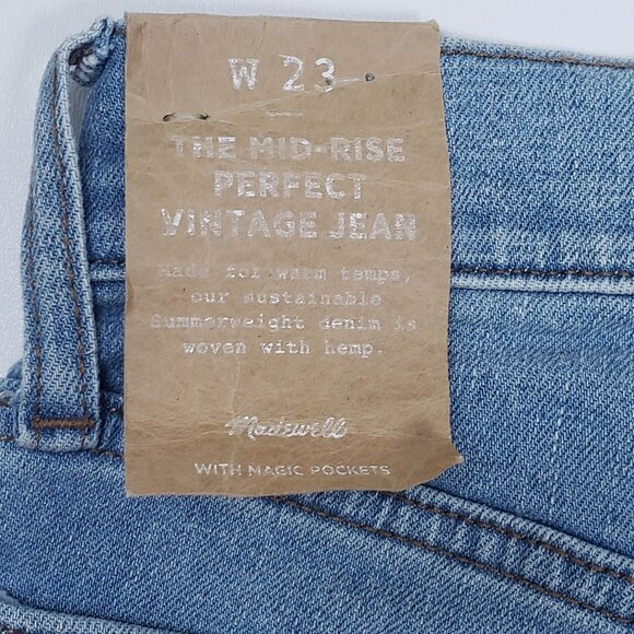 Madewell The Mid-Rise Perfect Vintage Jean in Alderton Wash Women's Size 23 NWT - Picture 9 of 16